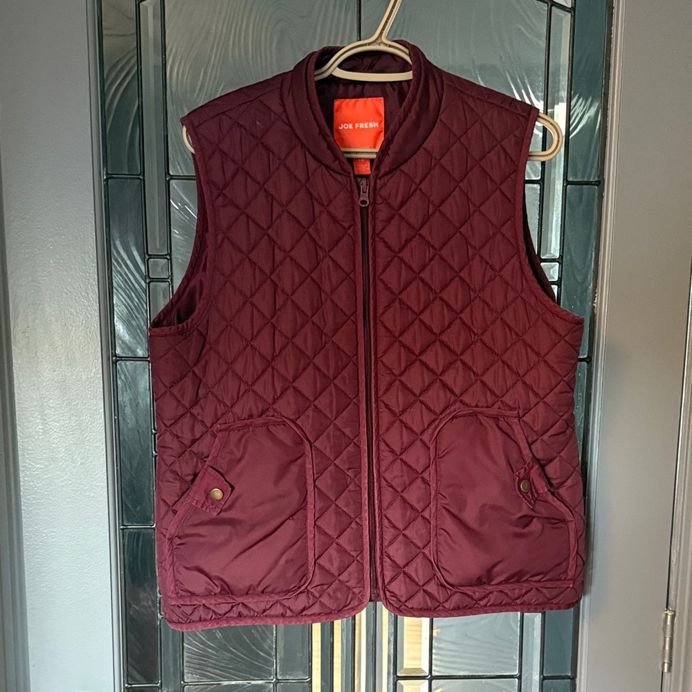 Joe Fresh Burgundy Quilted Vest